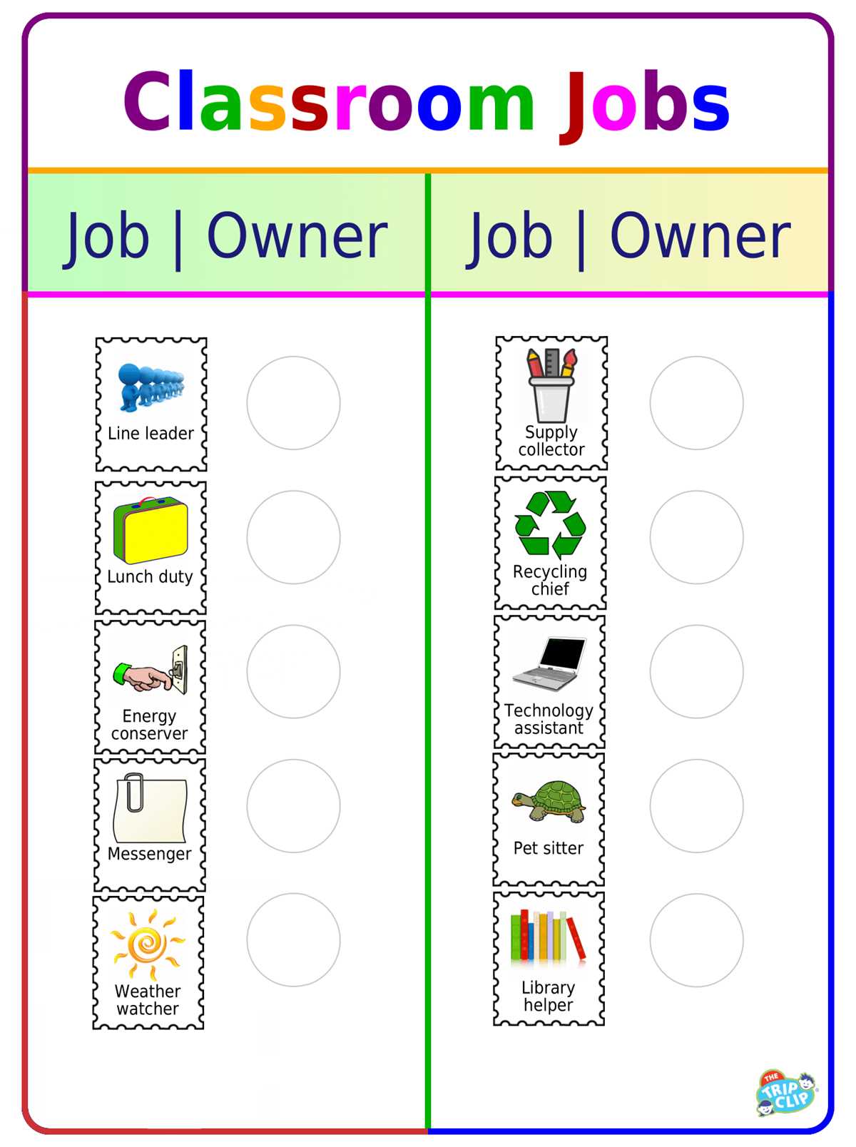 classroom jobs printables