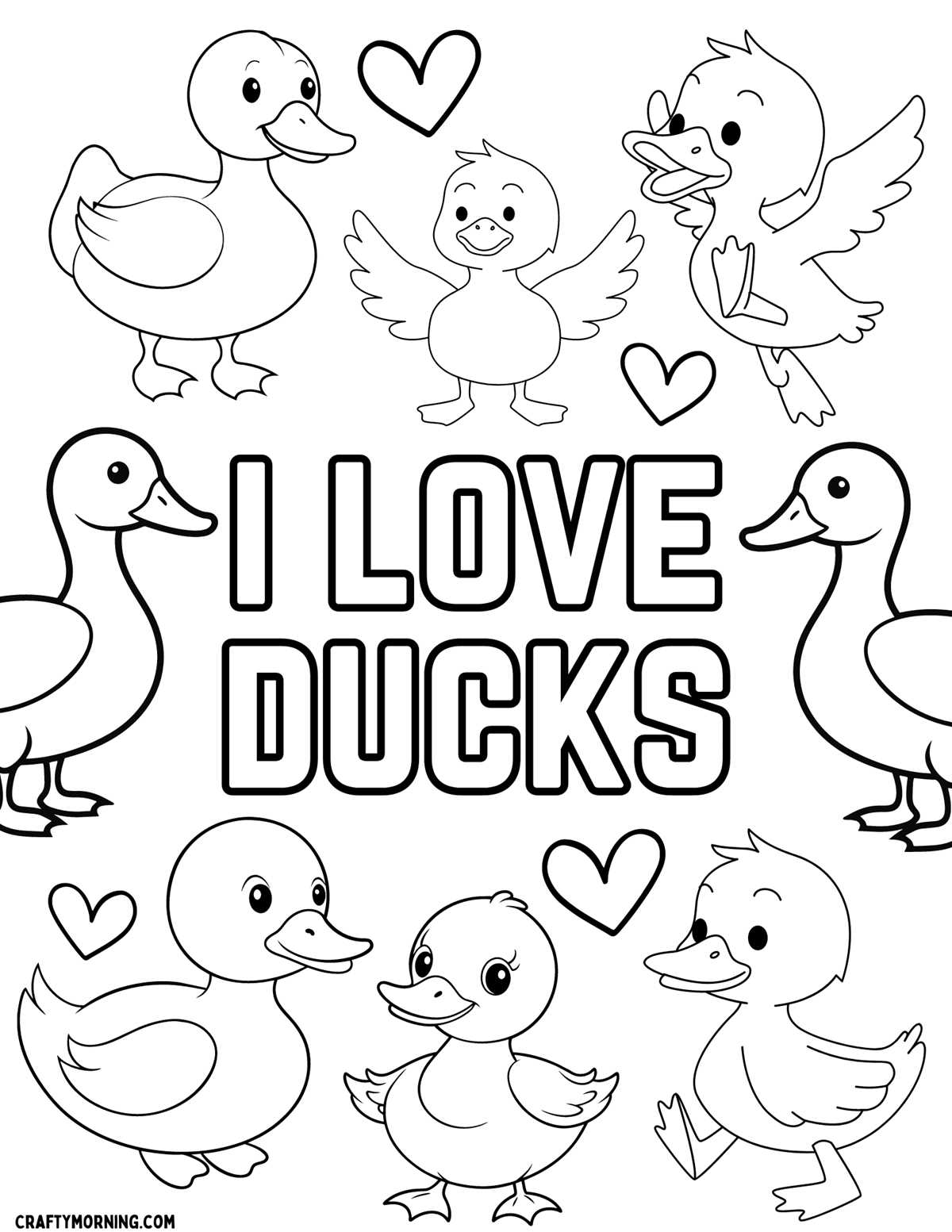 duck printable coloring pages