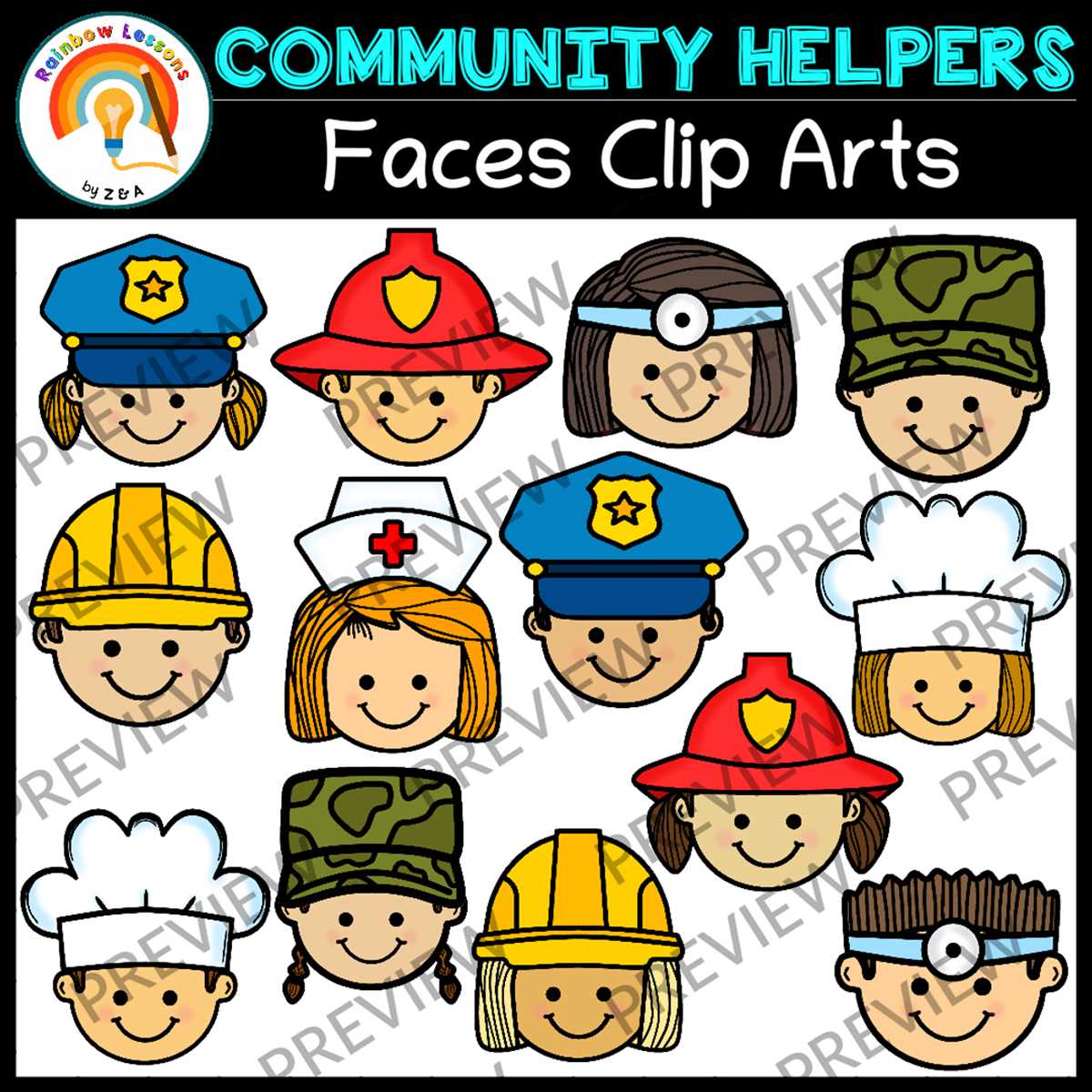 community helpers hats free printables