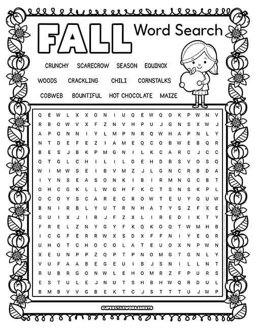 word search for 3rd graders printable