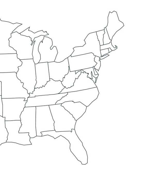 printable eastern us map