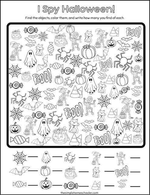 halloween hidden pictures printable