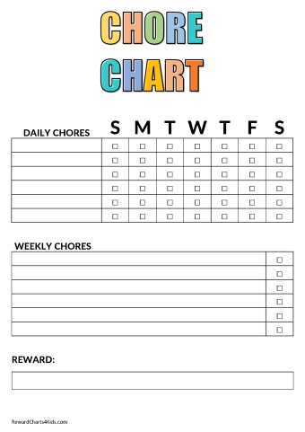 chore chart template printable