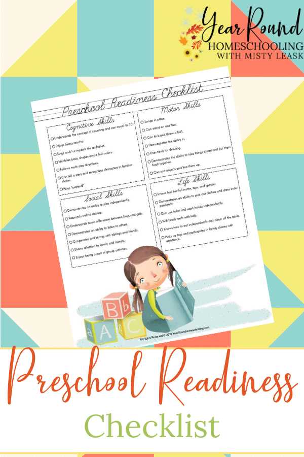 free printable kindergarten readiness checklist