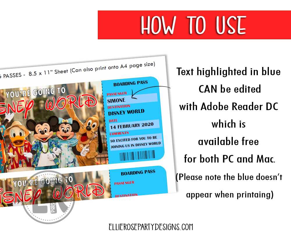 free disney printable tickets