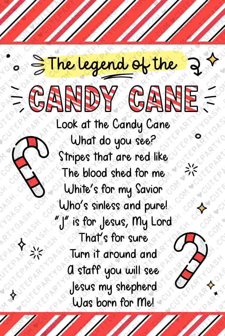 candy cane poem free printable