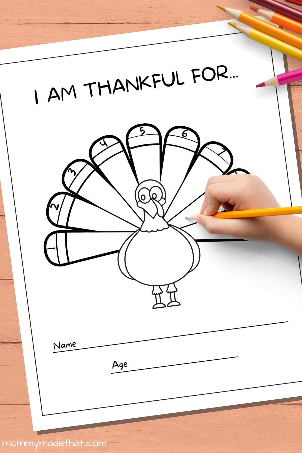 i am thankful for turkey printable