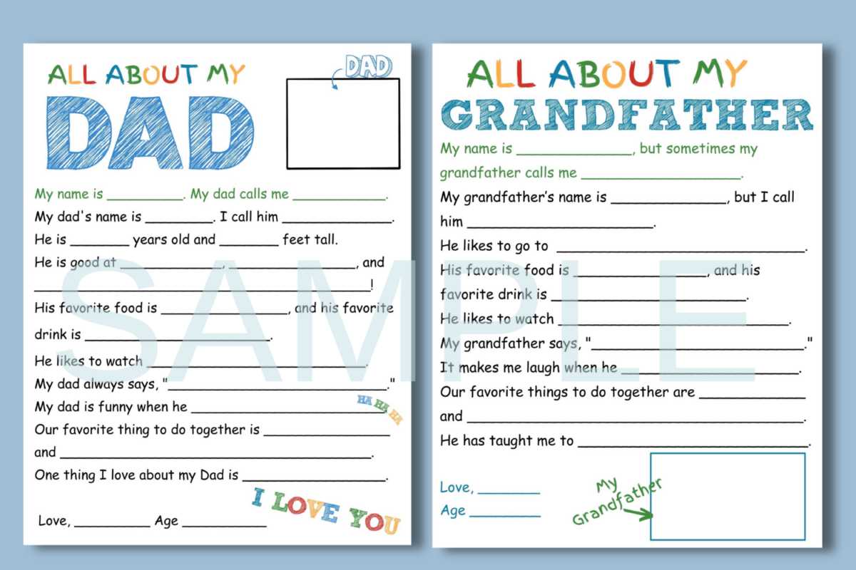 fathers day questionnaire printable