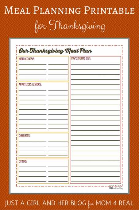 thanksgiving menu printable
