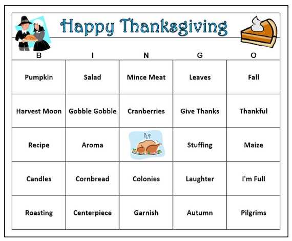 thanksgiving bingo printable