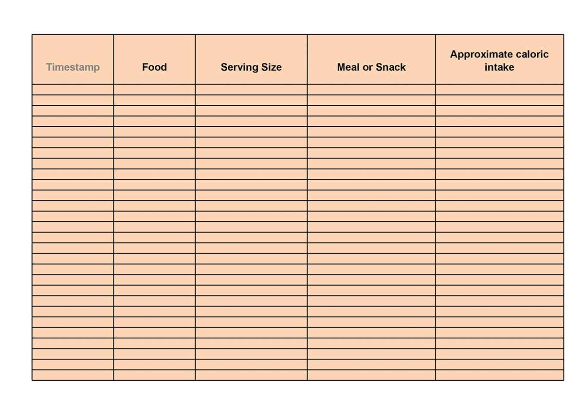 food journal template printable