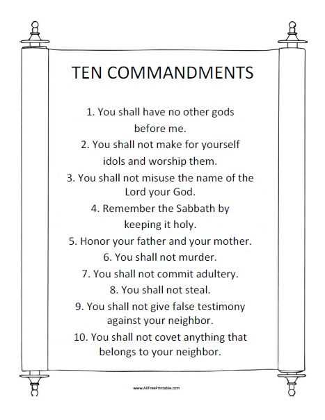 ten commandments printable poster