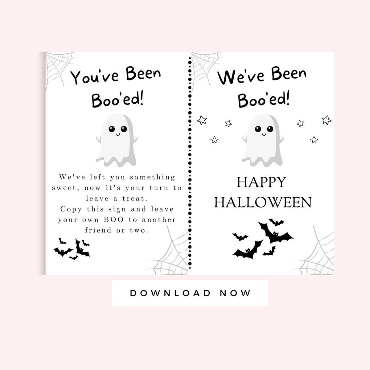 youve been booed free printable black and white