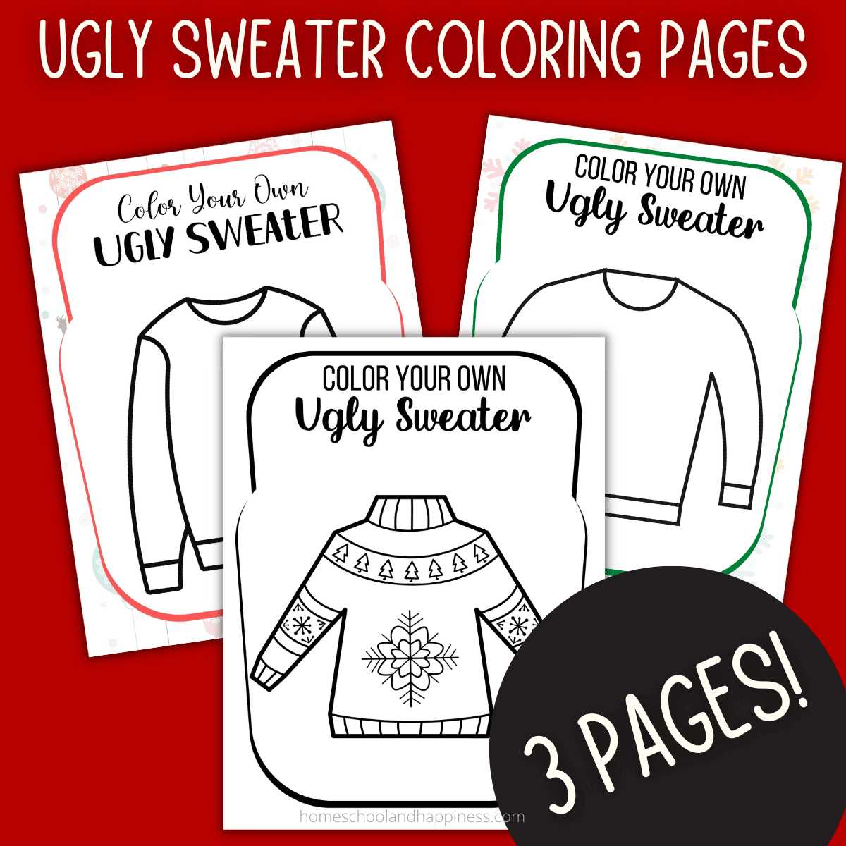 printable christmas sweater template