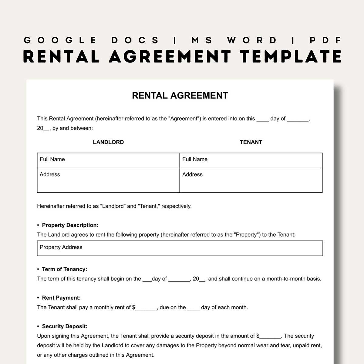 free rental lease printable