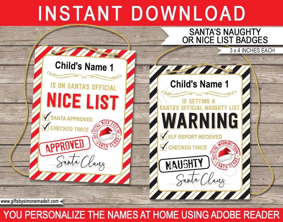 printable naughty list