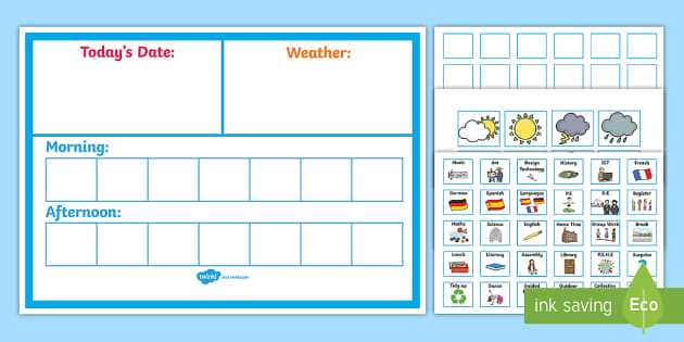 free printable daily schedule for autistic child