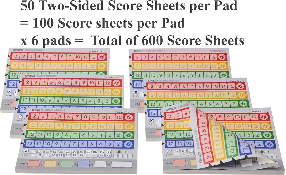 qwixx score sheet printable