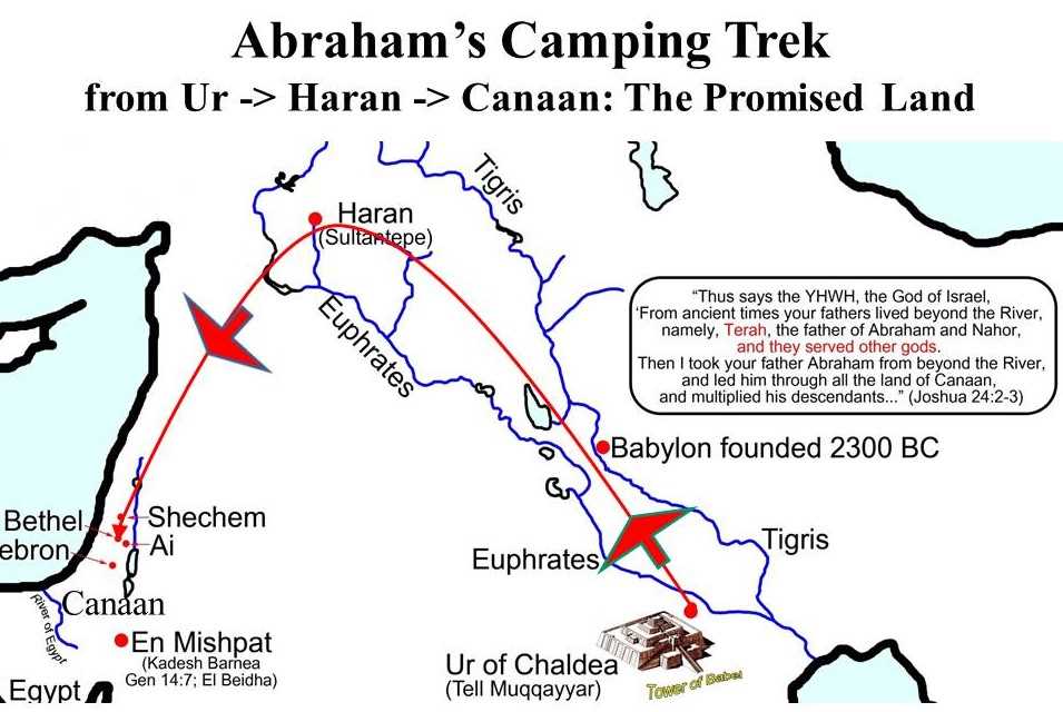 printable map of abrahams journey