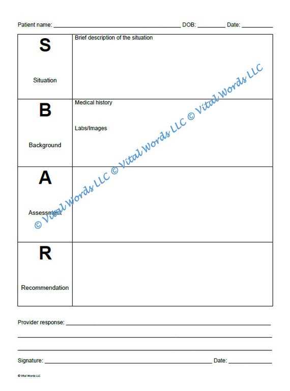 free printable blank sbar template