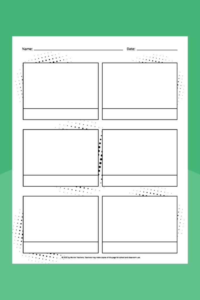 cartoon strip template printable