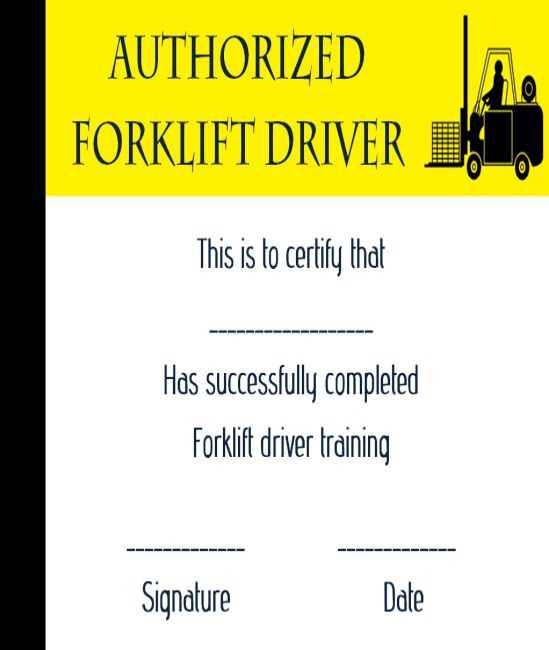 printable forklift certification card template