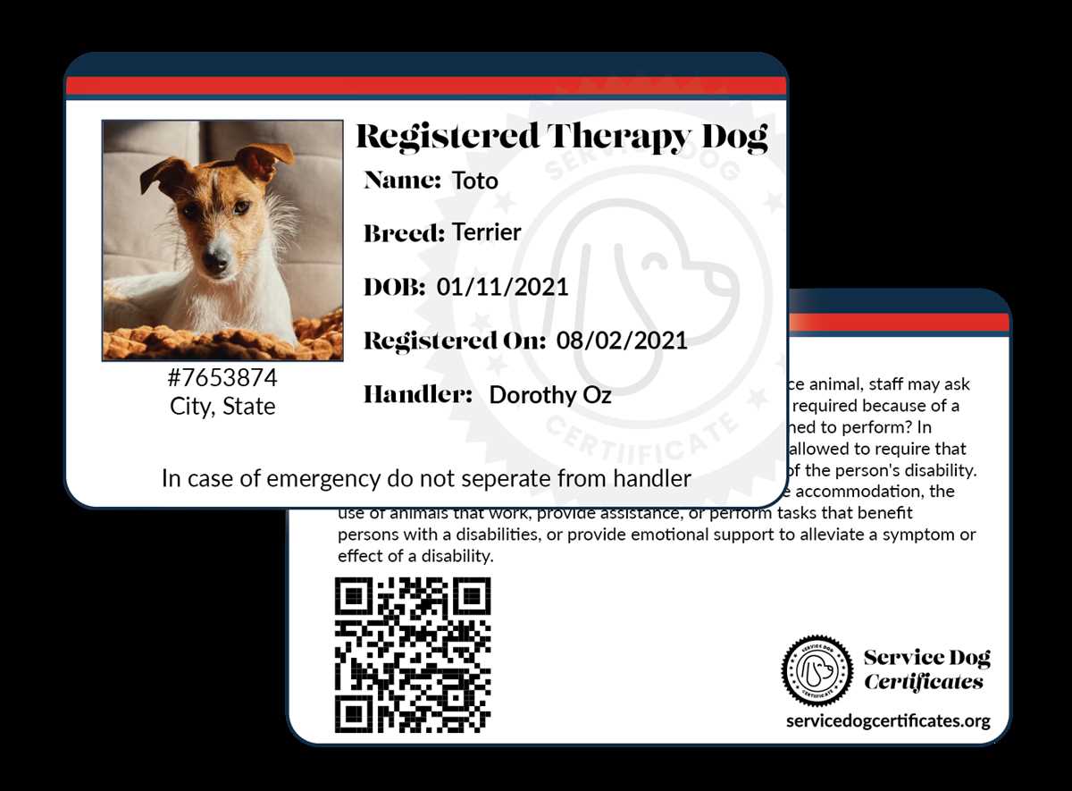 free printable ada service dog card