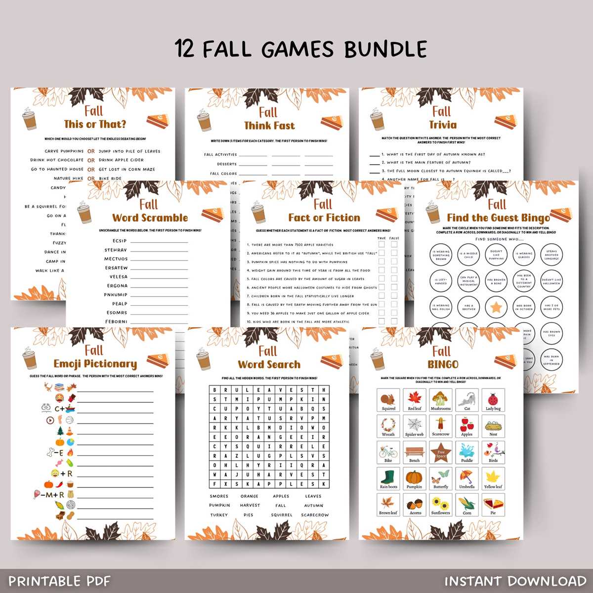 printables for fall