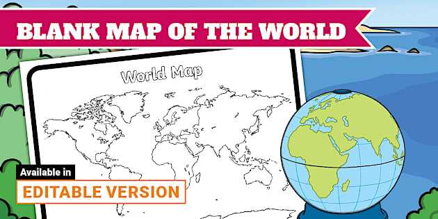 blank printable world map continents