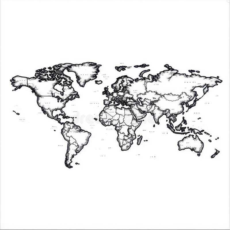 printable world map in black and white