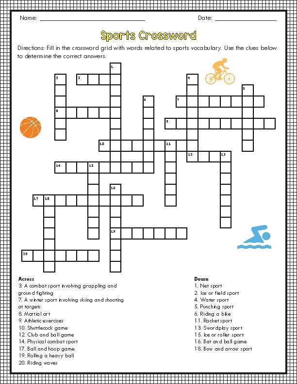 crossword puzzles sports printable