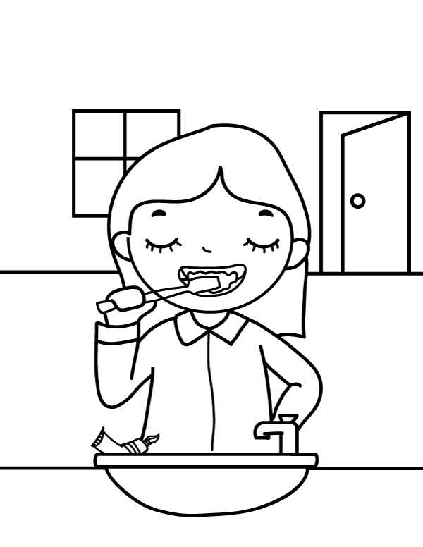 tooth coloring page printable