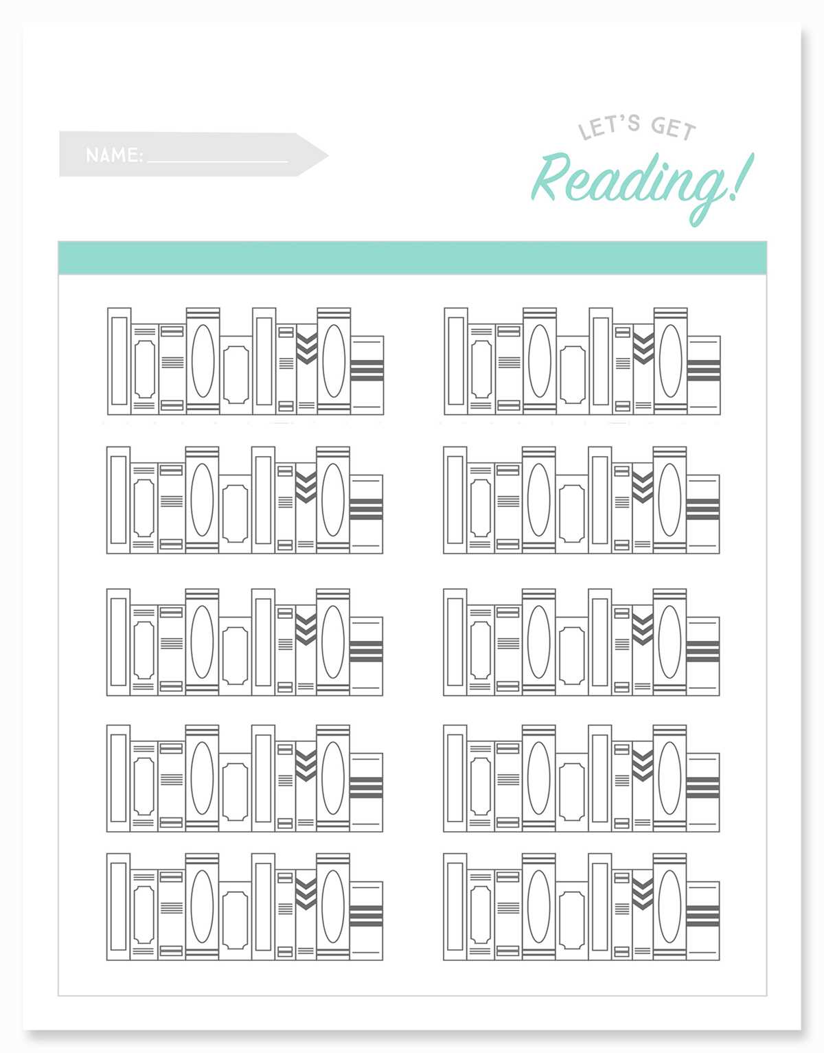 100 book reading chart printable free