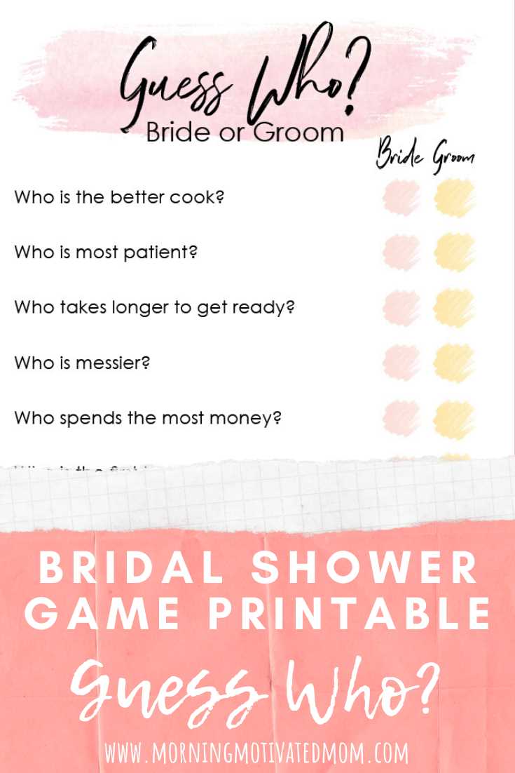 games for bridal shower printable