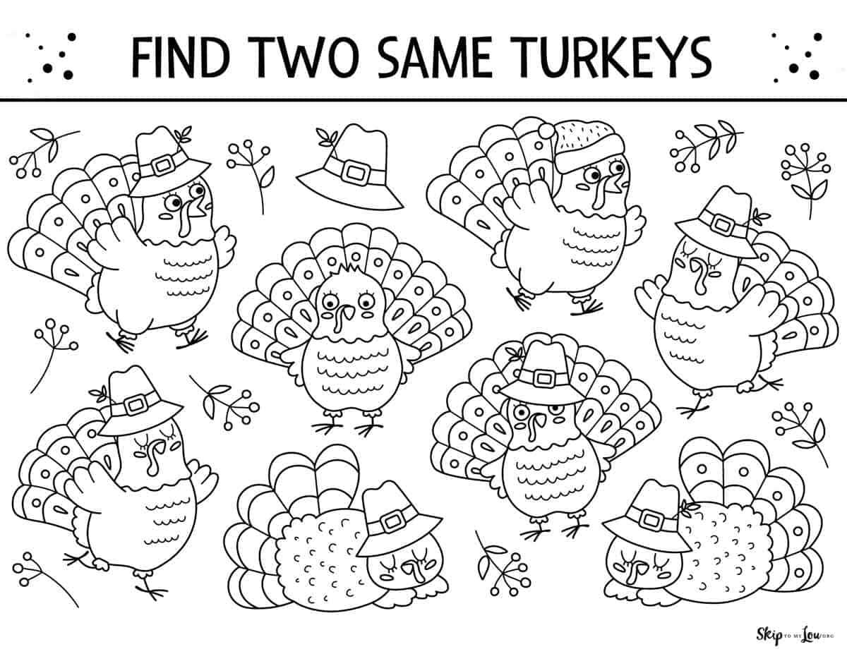 thanksgiving free printable worksheets