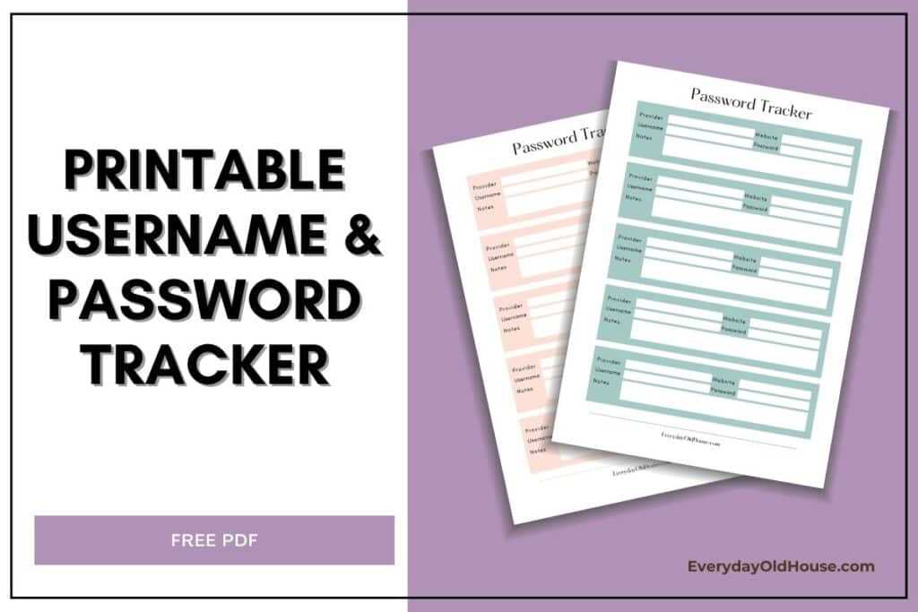 free printable password keeper