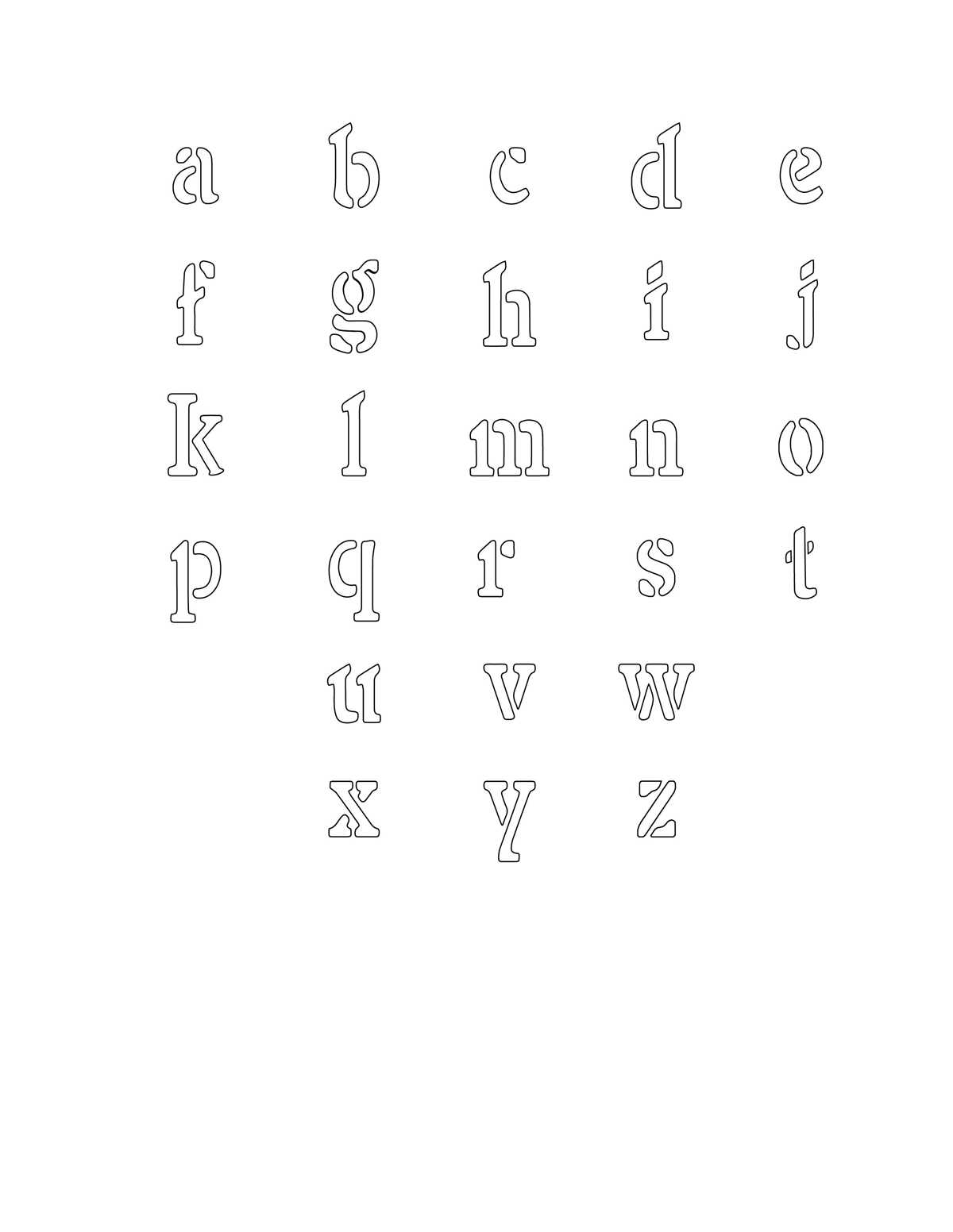 printable letters lowercase