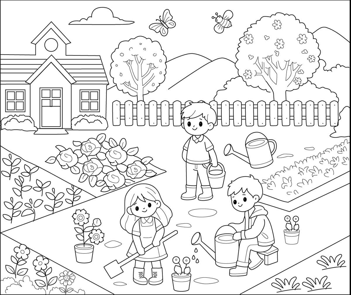 free printable garden coloring pages