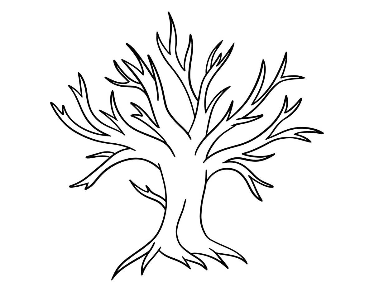 fall tree outline printable
